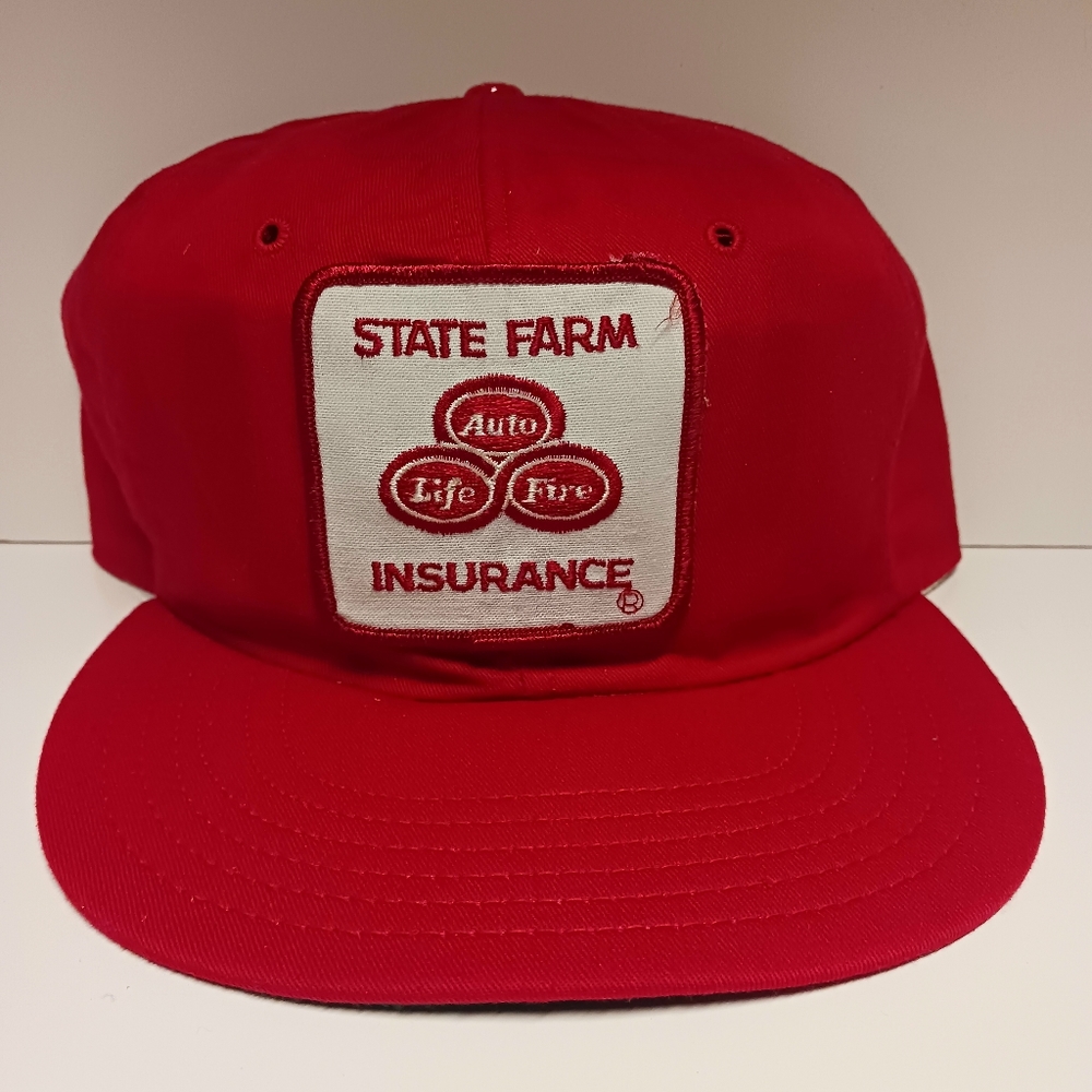Vintage 1980s State Farm Insurance Auto Life Fire Snapback Hat